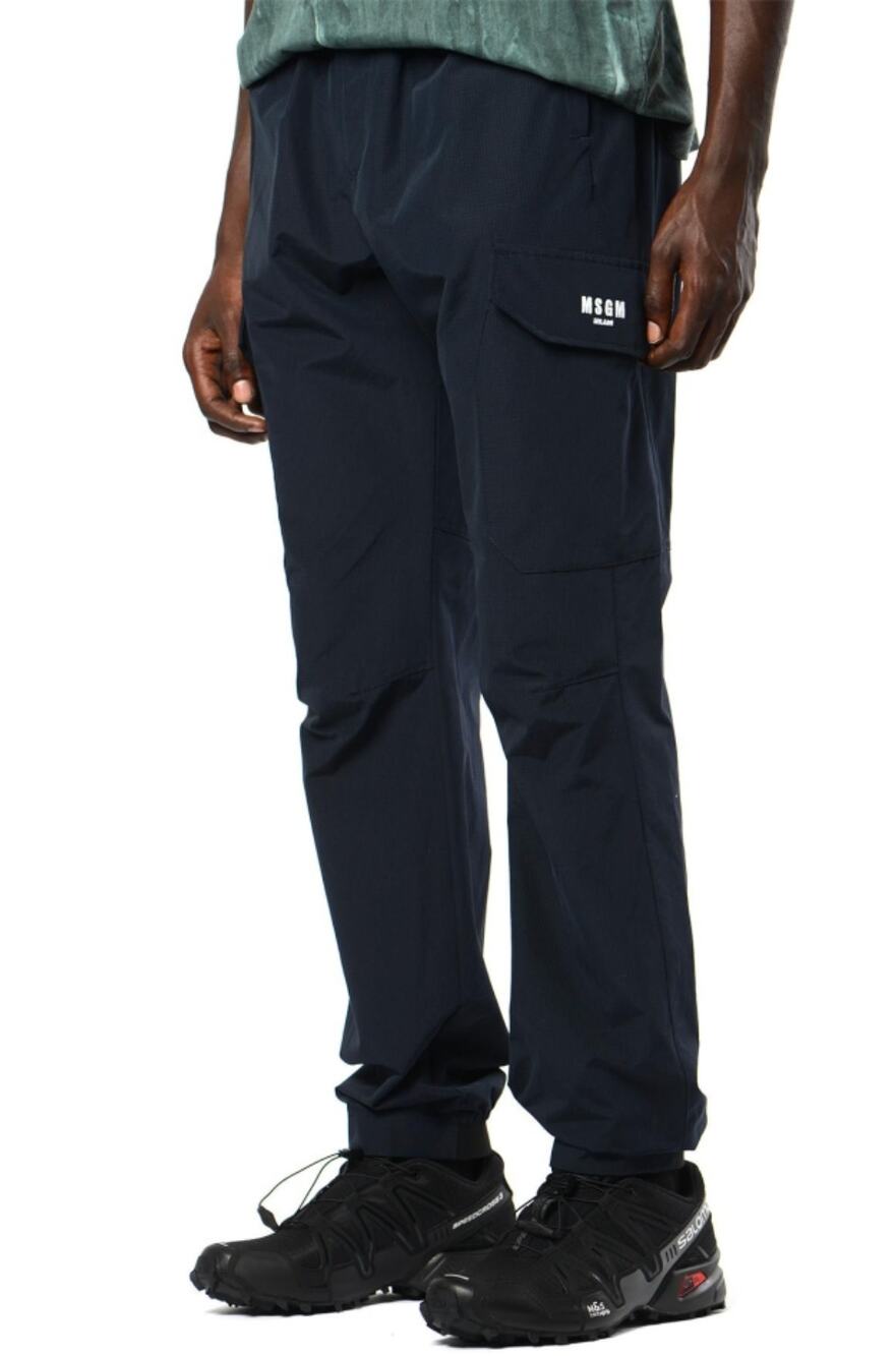 MSGM Navy Cargo Trackpants